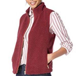 J.Crew Mercantile Fleece Vest Vivid Burgundy Red S